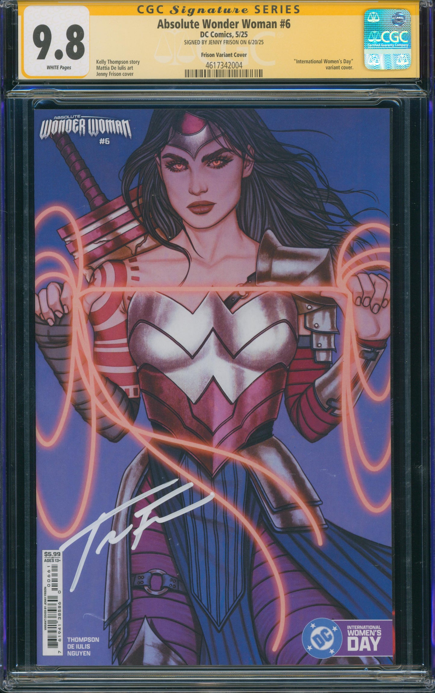 Absolute Wonder Woman #5 Jenny Frison variant SIGNED Frison CGC SS 9.8