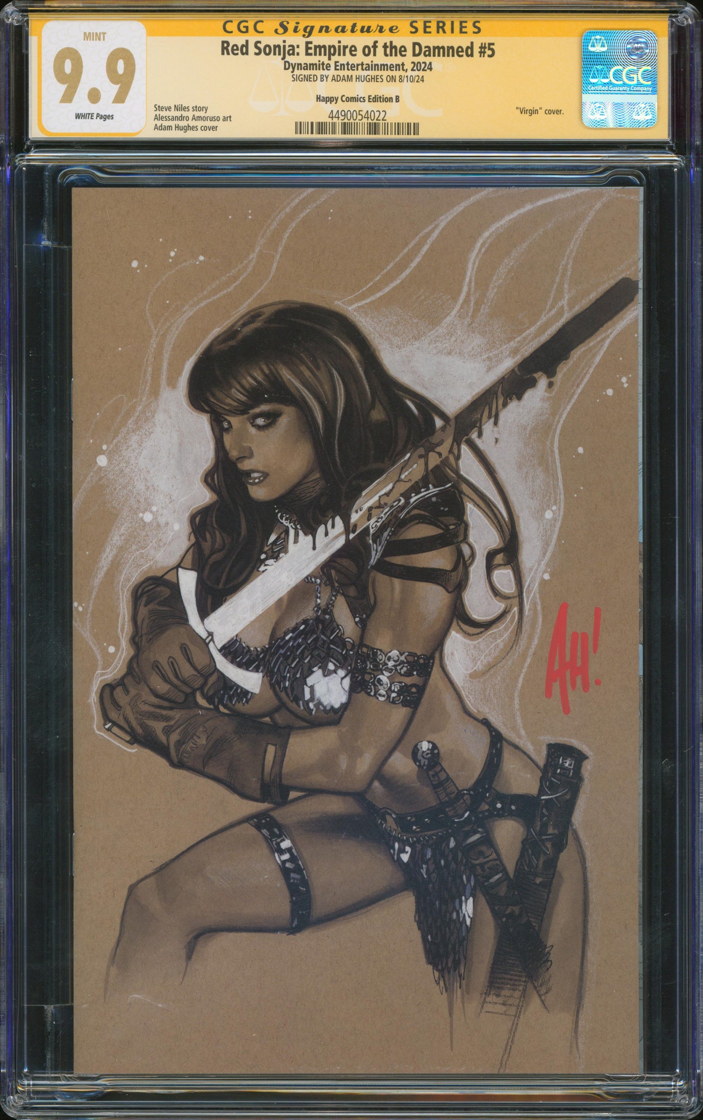 Red Sonja Empire of the Damned #5 Adam Hughes OA variant SIGNED CGC 9.9
