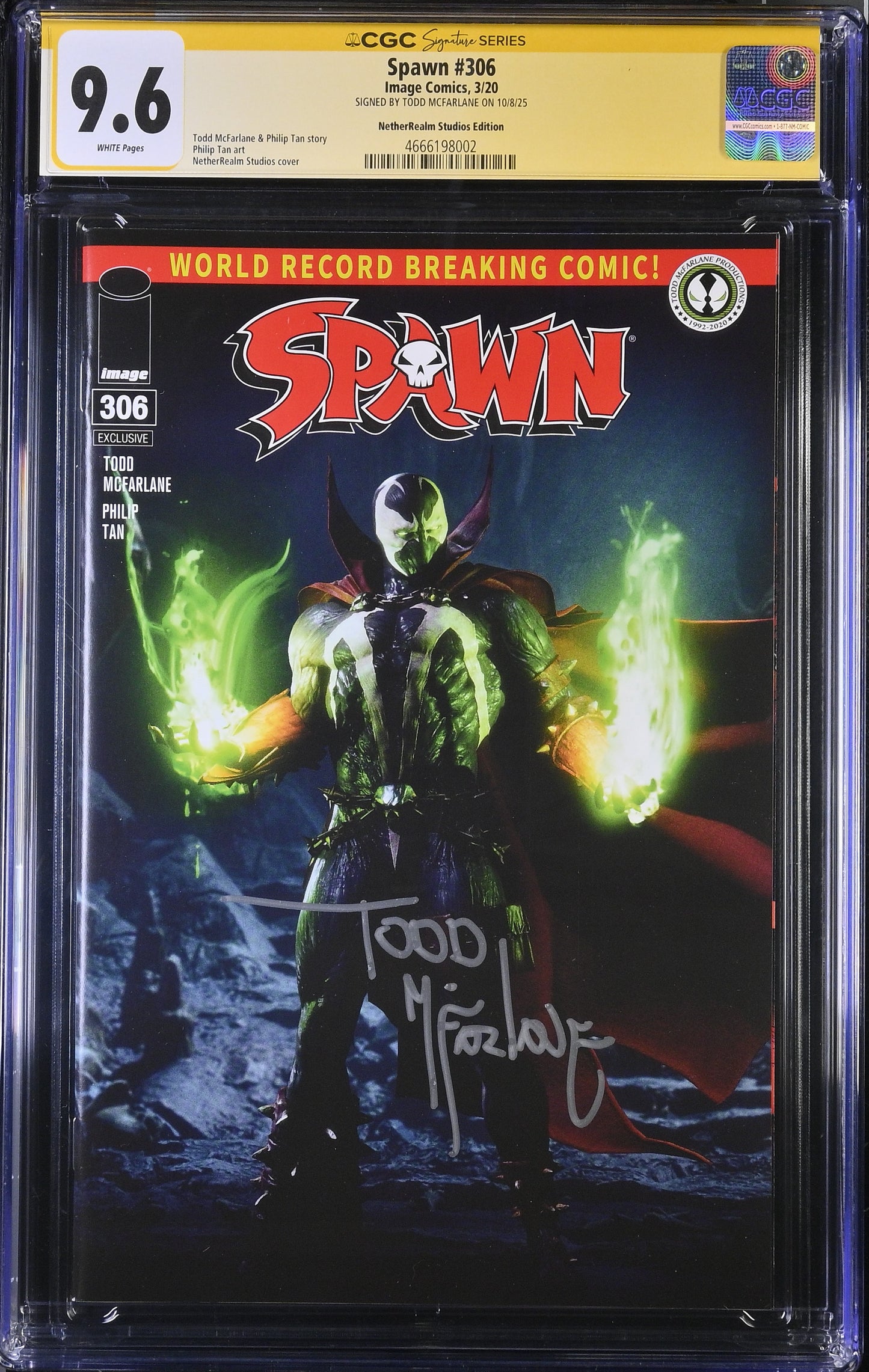 Spawn #306 NetherRealms variant SIGNED McFarlane CGC SS 9.6