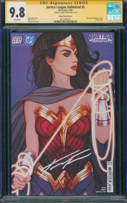Justice League Unlimited #5 Jenny Frison variant SIGNED Frison CGC SS 9.8