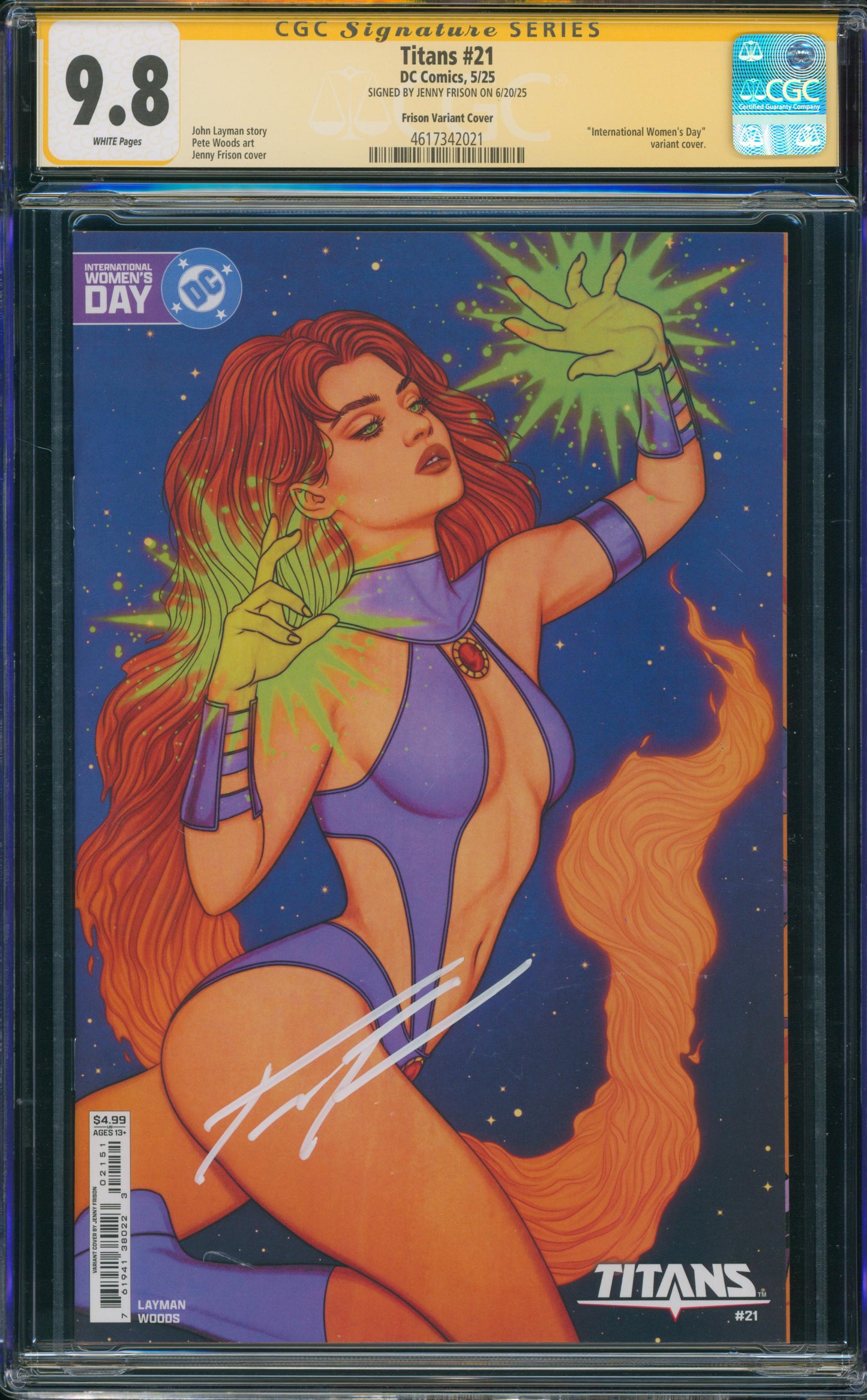 Titans #21 Jenny Frison variant SIGNED Frison CGC SS 9.8