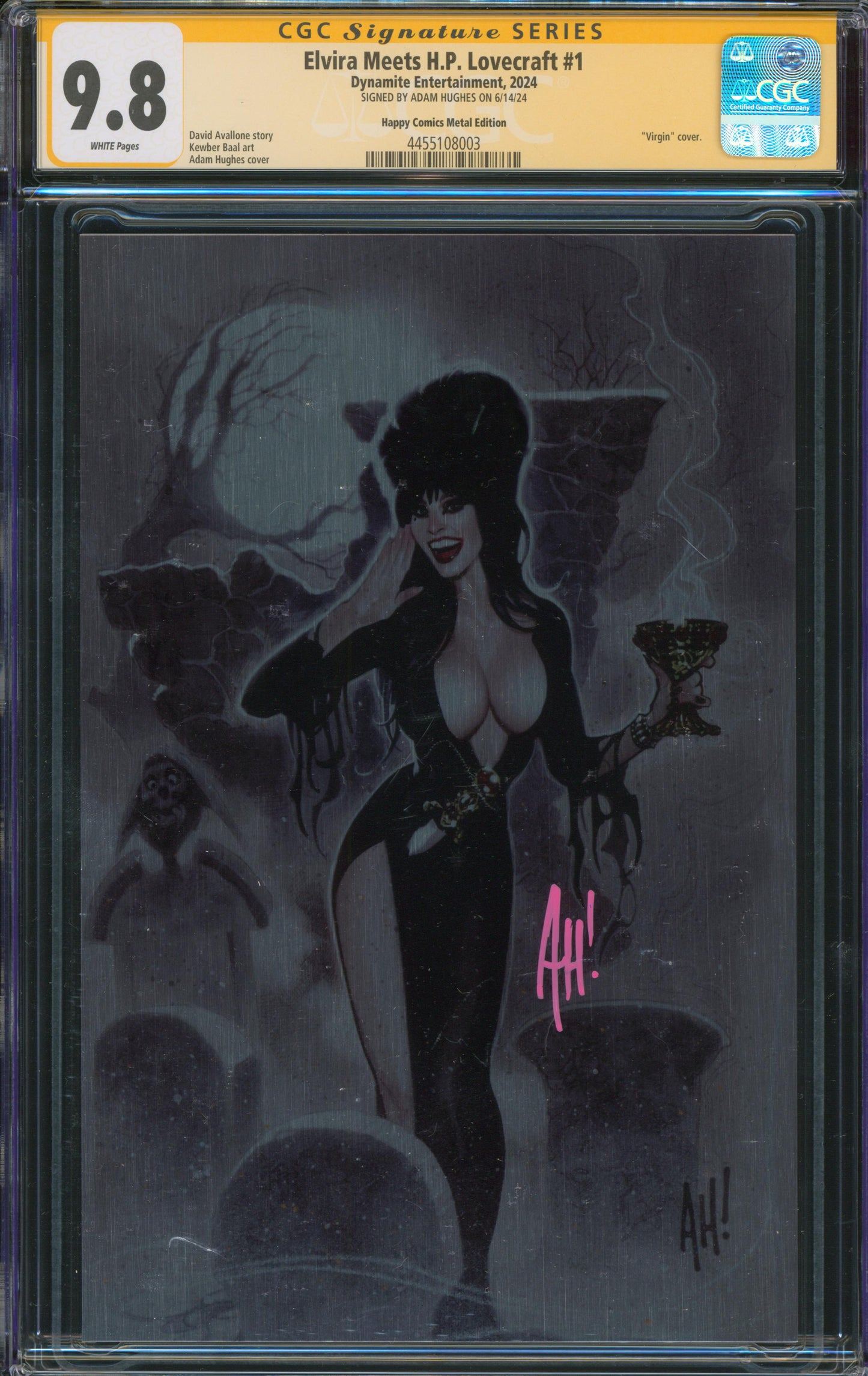 Elvira Meets HP Lovecraft #1 Adam Hughes METAL variant SIGNED CGC SS 9.8