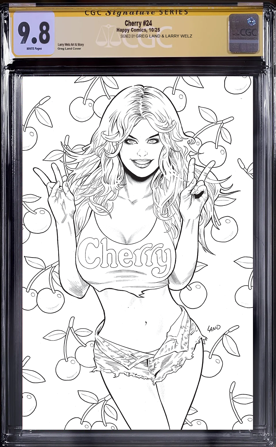 Cherry 24 Greg Land B&W variant Welz/Land SIGNED CGC SS 9.8