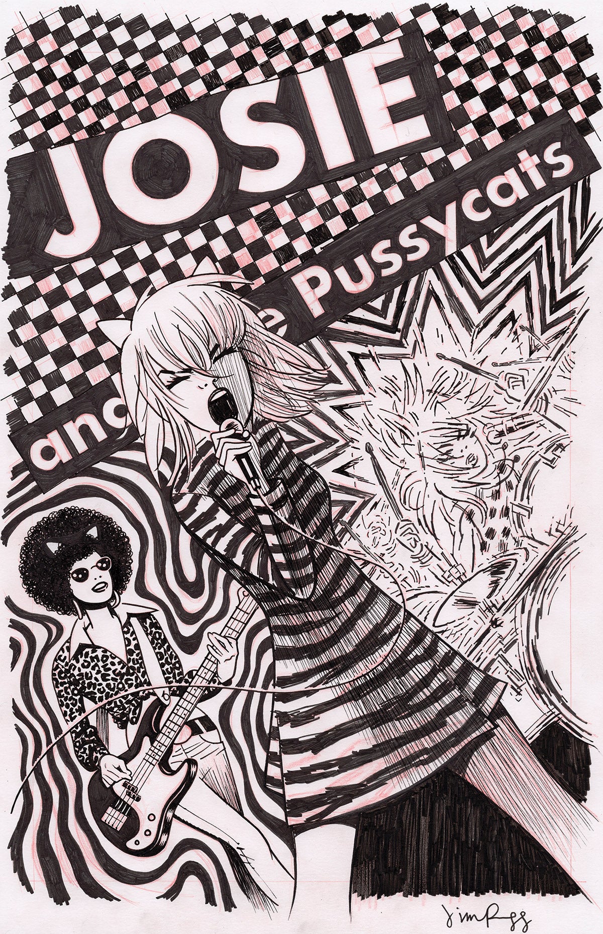 Josie and the Pussycats Anniversary Spectacular Jim Rugg black & white variant