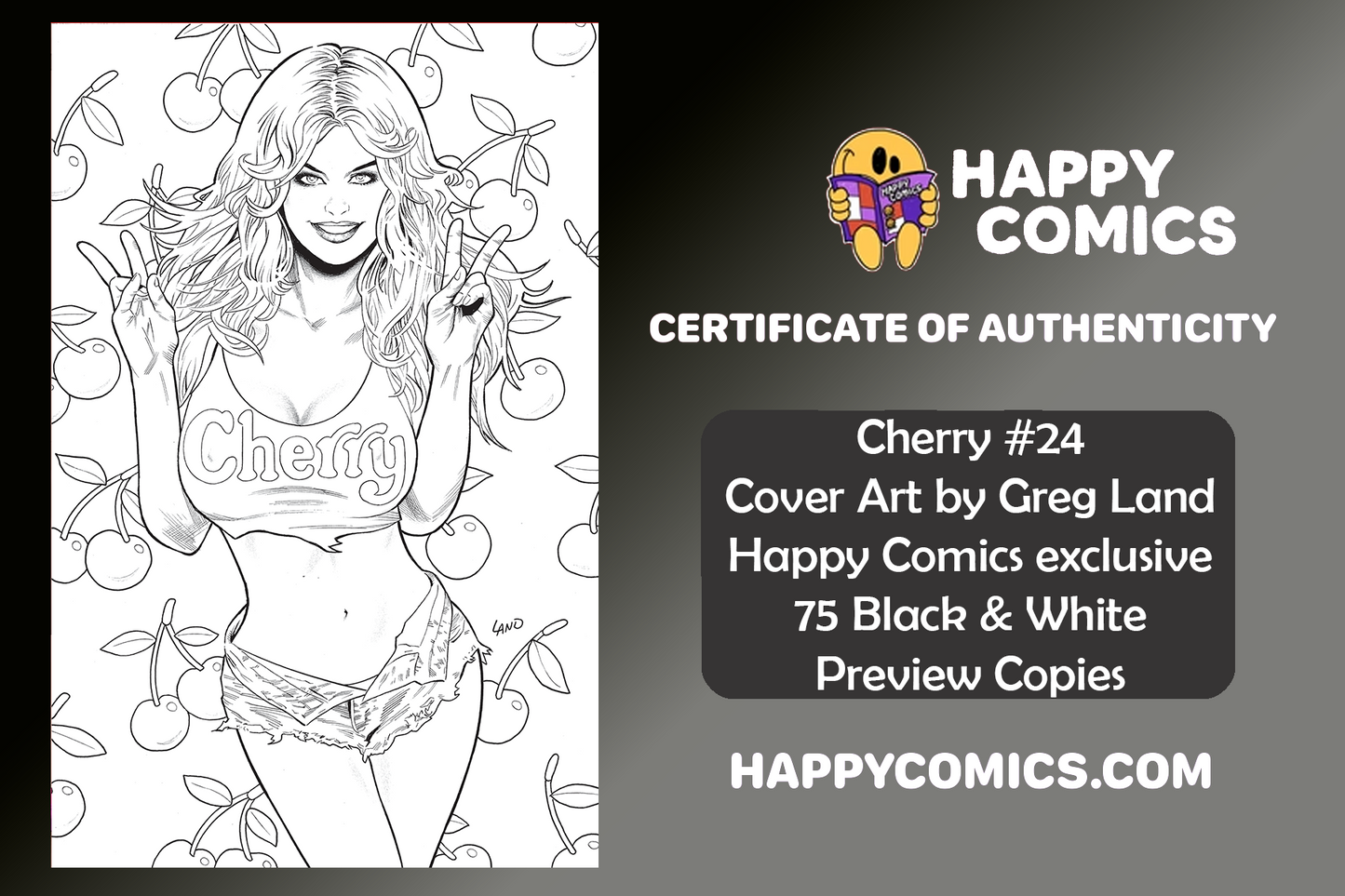 Cherry 24 Greg Land B&W variant Welz/Land SIGNED CGC SS 9.8